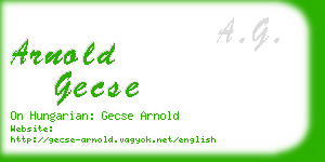 arnold gecse business card